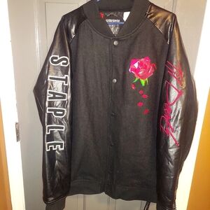 Jeff Staple Naturel The Til Death Varsity Jacket Large Box Logo Jumpman